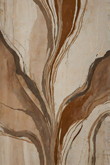 Minimalist abstract art in earthy tones, organic shapes with modern brush strokes, perfect for wall art and interior decor