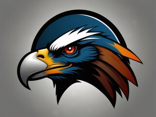 Fototapeta premium american bald eagle head logo illustration,bald eagle head logo,eagle head vector illustration,eagle with wings illustration
