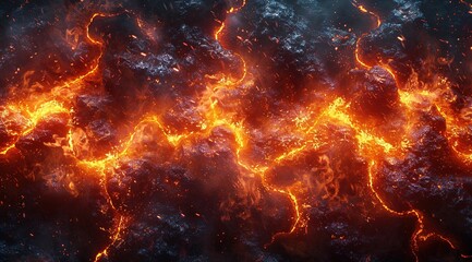 Obraz premium Halloween molten lava texture background. 