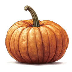 Pumpkin isolated on white background. Realistic vector illustration. 