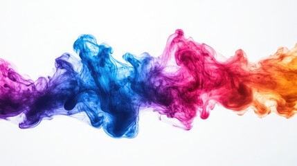 Vibrant Colorful Ink Splash with Fluid Blending of Blues, Pinks, and Oranges – Dynamic and Abstract Art Composition, Perfect for Creative, Artistic, and Design-Themed Projects and Backgrounds
