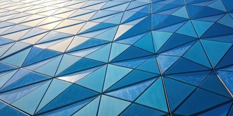 Obraz premium A Geometric Facade of Interlocking Triangles Creates a Striking Architectural Pattern