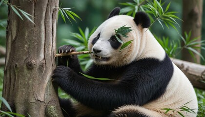 Obraz premium cute young Giant Panda