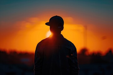 Fototapeta premium Dee jay silhouette back lit