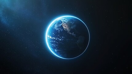 Obraz premium Stunning View of Earth from Space with Glowing Atmosphere