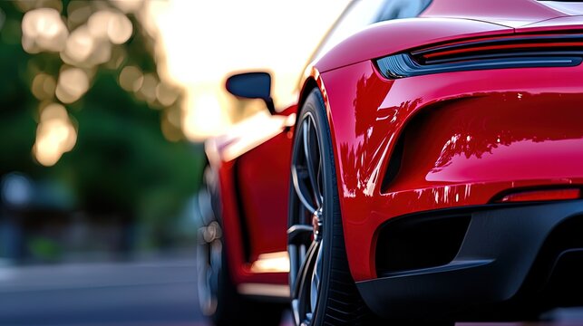Stunning Red Sports Car with Sleek Design and Modern Features
