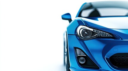 Naklejka premium Sleek Blue Sports Car with Streamlined Design and Modern Features