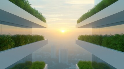 Green Architecture at Sunrise 