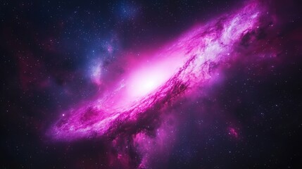 Obraz premium Majestic Cosmic Nebula in Vibrant Shades of Pink and Purple