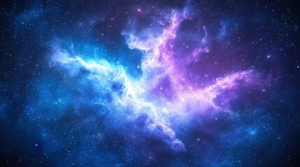 Stunning Cosmic Nebula with Vibrant Colors and Starry Background