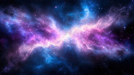 Naklejka premium Stunning Cosmic Nebula with Vibrant Colors and Celestial Beauty