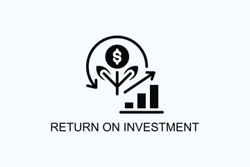 Fototapeta premium Return On Investment Vector Or Logo Sign Symbol Illustration