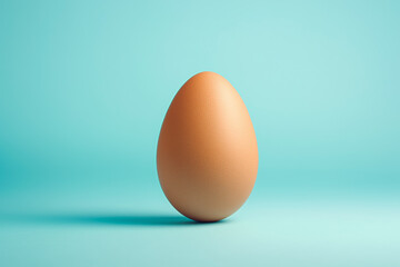 Fototapeta premium Large egg is sitting on a blue surface