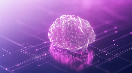 Abstract Representation of a Brain with Futuristic Digital Elements