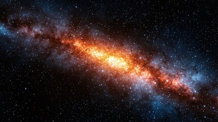 Obraz premium Majestic Spiral Galaxy Illuminated by Distant Stars in Infinite Space