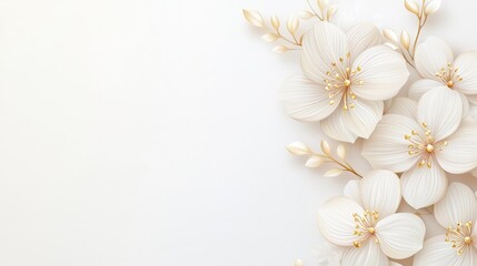 Elegant White Floral Arrangement on a Soft Neutral Background