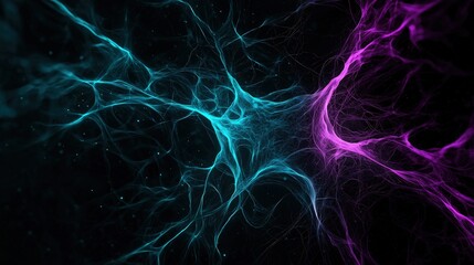 Fototapeta premium Captivating Abstract Visualization of Colorful Neural Connections in Space