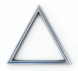 Silver triangle frame with a white background