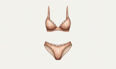 Stylish and elegant lingerie set featuring a delicate design with decorative details, perfect for showcasing in fashion catalogs or online retail.