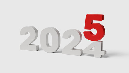 2025 planning strategy to achieve goals. Beginning of success. Implementing new skills and starting new business projects. 2024 crushed by 2025. Transition from 2024 to 2025. 3D illustration