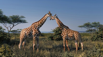 Fototapeta premium Giraffes in the African Savanna