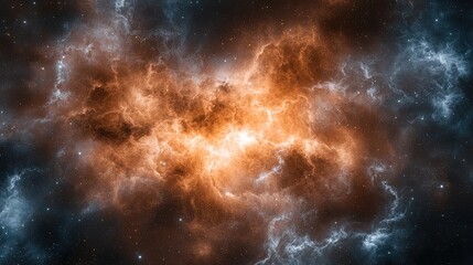 Stunning Cosmic Nebula Illuminated by Brilliant Orange and Blue Hues