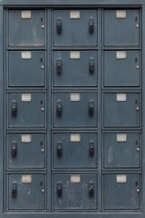 A series of metal lockers line the hallway, each with small labels and locks, reflecting frequent use by students throughout the school day