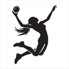 silhouette, sport, black, vector, player, illustration, jump, people, running, ball, action, art, sport, fashion, athlete, fitness, volleyball player