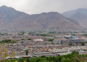Naklejka premium View of Lhasa capital of the Tibet Autonomous Region in China