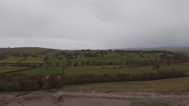 Aerial footage, Cumbrian beach. Air 3s