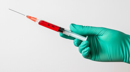 hand holding syringe