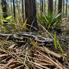 Elegant Movement: The Louisiana Pine Snake in Its Woodland Home