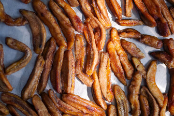 Traditional drying of bananas