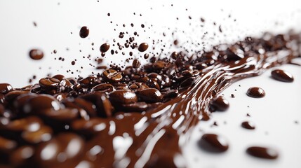 Fototapeta premium Coffee Beans Splashing