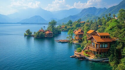 Naklejka premium Scenic Overlook of Four Thousand Islands Landscape