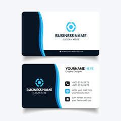 Fototapeta premium Blue and Black Corporate Business Card Template