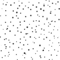 On a white background, black spots are blurred and scattered in a chaotic manner over the entire area. Simple background with specks.