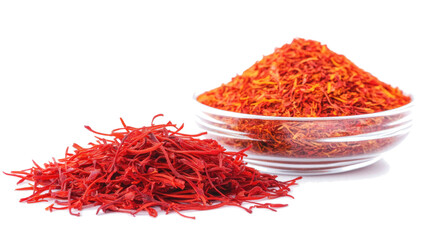 Naklejka premium Saffron Spice Collection Isolated on a Transparent Background Generative AI
