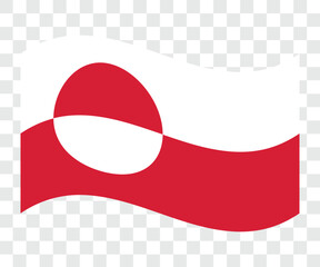 Waving flag of Greenland. Vector illustration