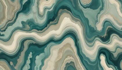 Obraz premium Abstract Wave Pattern Design with Blue Ocean Marbling Theme