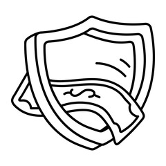 Safe money icon in doodle style

