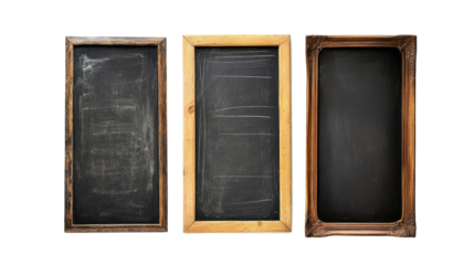 Collection of Three School Blackboards on a Transparent Background Generative AI