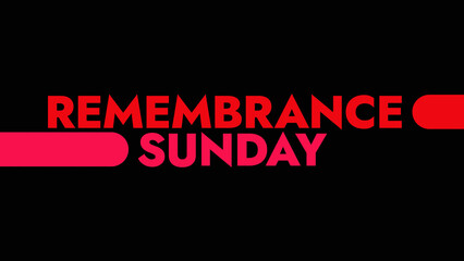 Fototapeta premium Happy Remembrance Sunday colorful text typography on white or black background banner illustration great for wishing and celebrating Happy Remembrance Day