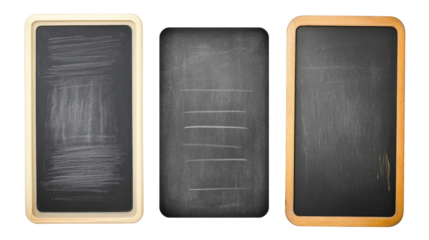 Three Isolated School Blackboards on a Blank Background Generative AI