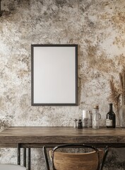 Mockup Frame Rustic Wall.