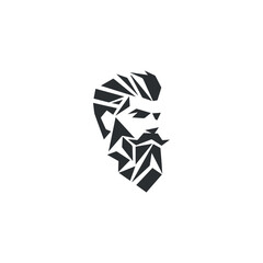 Geometric Bearded Man Logo