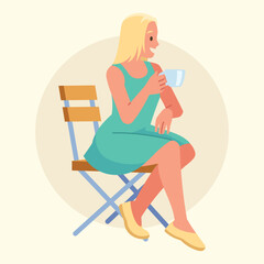 Fototapeta premium Flat Vector Daily Activity Illustration