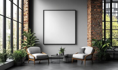 Modern Living Room Mockup.