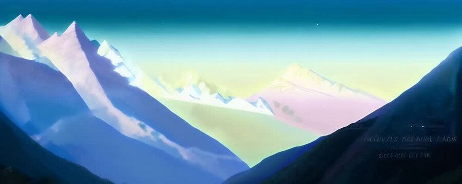 Animation of an abstract mountain that cycles through day and night, symbolizing balance and the rhythm of a healthy life