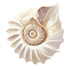 Obraz premium Sea shell isolated on white background. Vector illustration. 